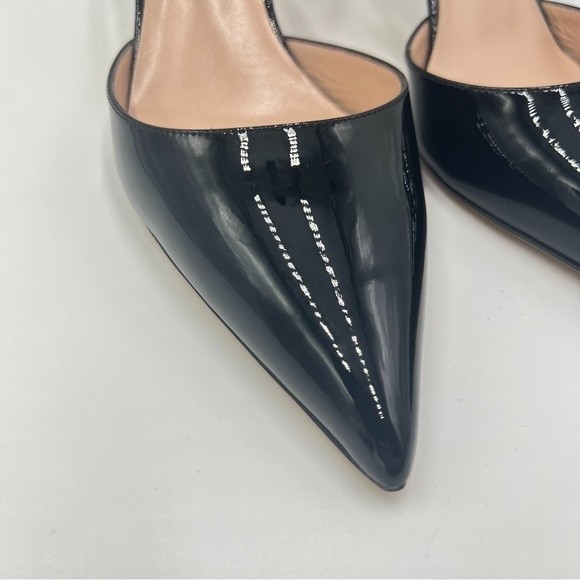 SJP Sarah Jessica Parker Size 40.5 10.5 Black Patent Leather Pump Heels Shoes - Picture 4 of 15